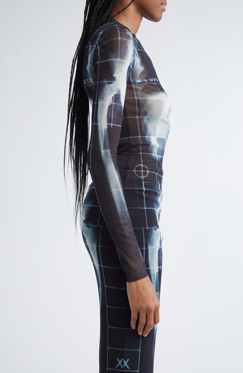 Jean Paul Gaultier Squeletor Print Tulle T-Shirt, Alternate, color,