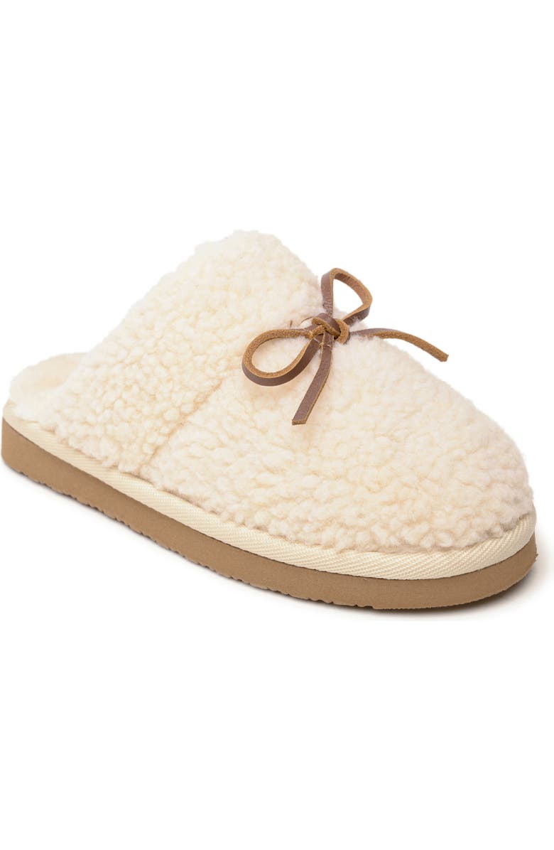 Minnetonka Mini Flurry Faux Fur Scuff Slipper, Main, color,