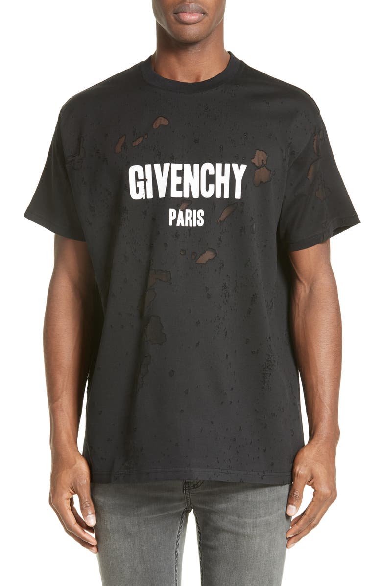 Givenchy Destroyed Logo T-Shirt, Main, color,