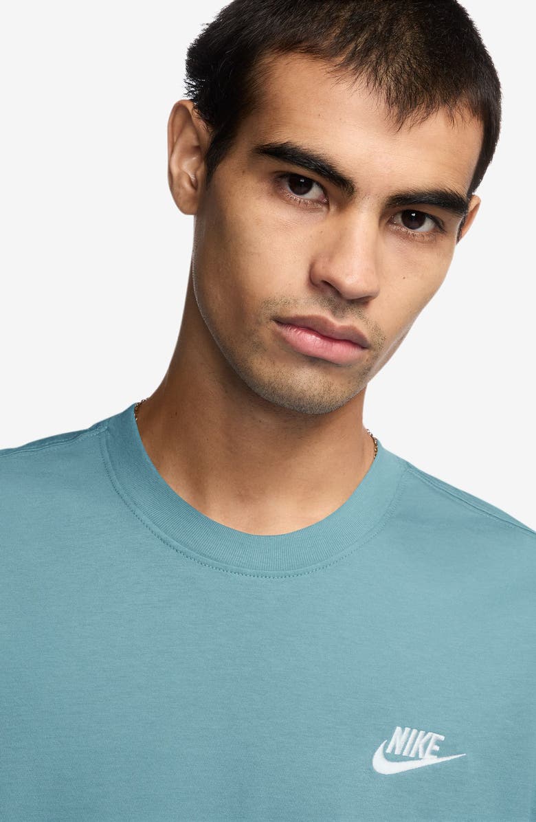 Nike Sportswear Club Crew Neck T-Shirt, Alternate, color, Denim Turquoise