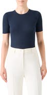 Akris Short Sleeve Silk & Cotton Rib Sweater