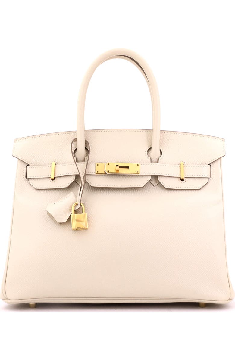 Pre-Owned Hermes Birkin Handbag Light Epsom with Gold Hardware 30, Main, color, Craie