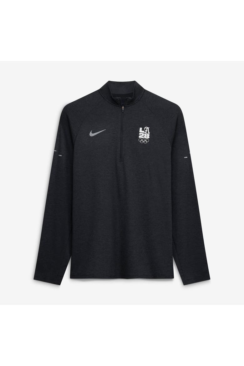 Men's Nike Black LA28 Summer Olympics Stride Raglan Dri-FIT Half-Zip Pullover, Main, color, Black
