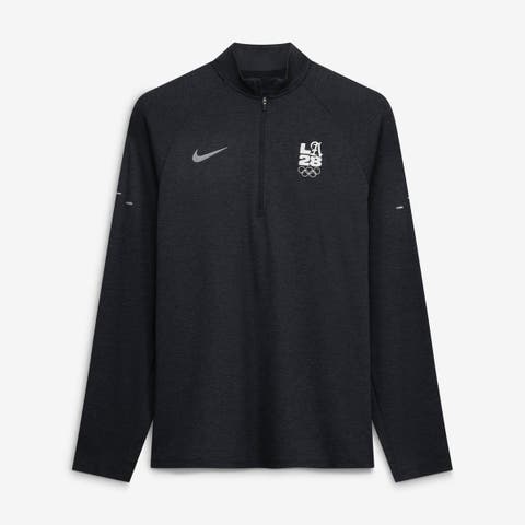 Men's Nike Black LA28 Summer Olympics Stride Raglan Dri-FIT Half-Zip Pullover