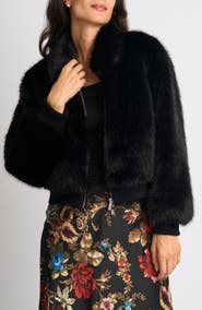 Halogen® Faux Fur Bomber Jacket