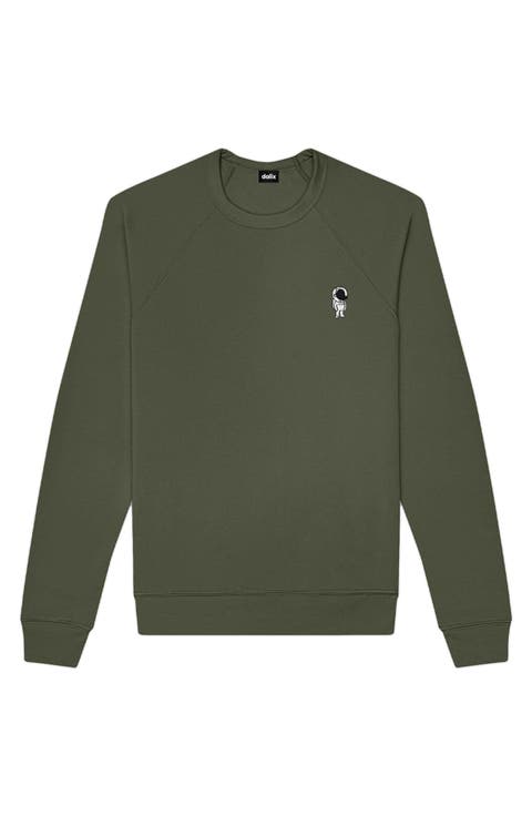 ★STONE ★ Fleece Crewneck Sweatshirt Green MNPOKNI168 Stone Island Cotton Fleece Crewneck Sweatshirt in Musk Green