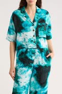 DKNY Cropped Linen Camp Shirt