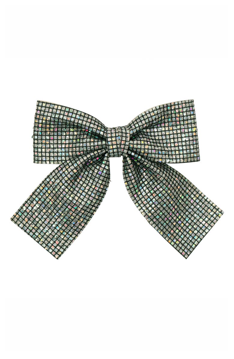 Mimi & Lula Kids' Disco Ball Oversized Bow, Main, color, Silver