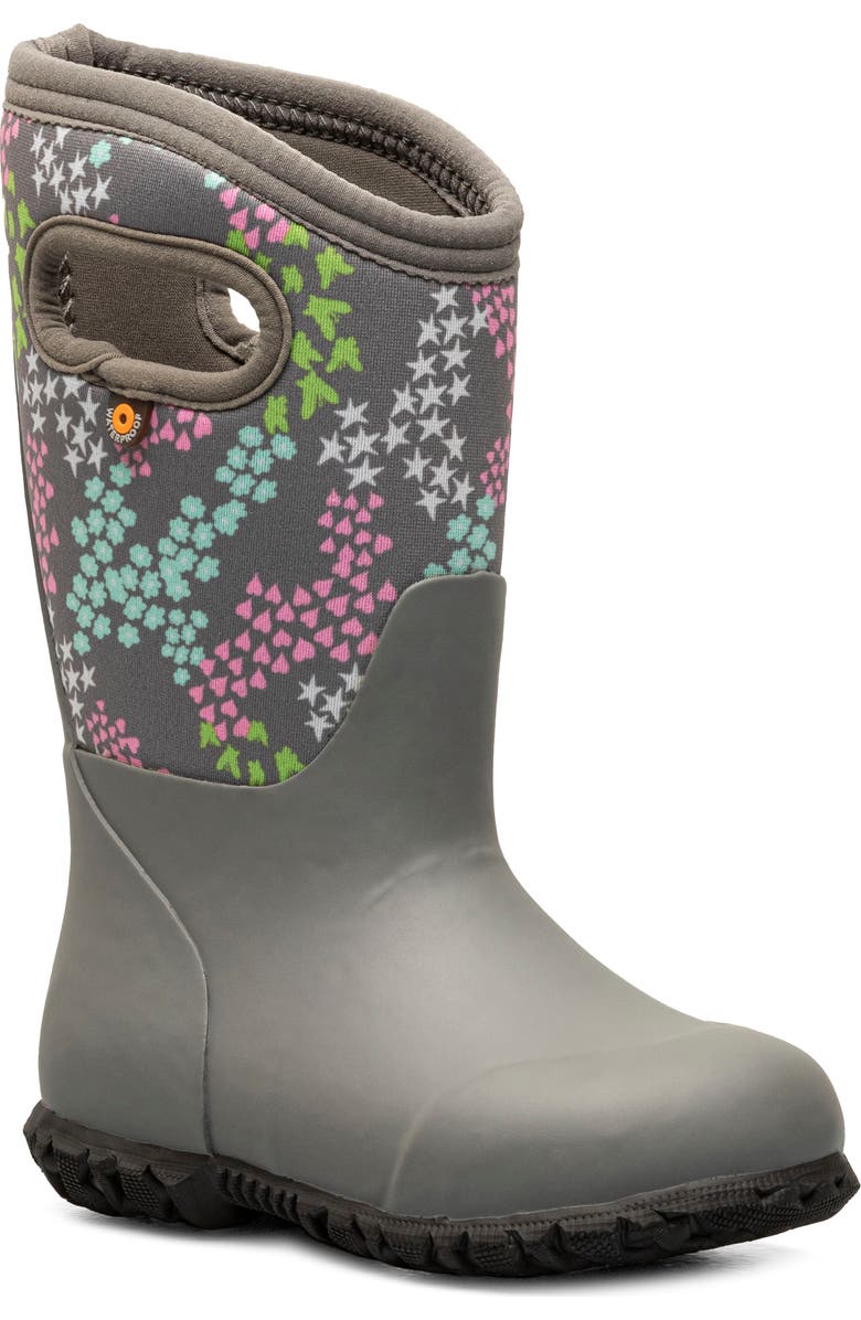 Bogs Kids' York Star Heart Waterproof Rain Boot, Main, color,