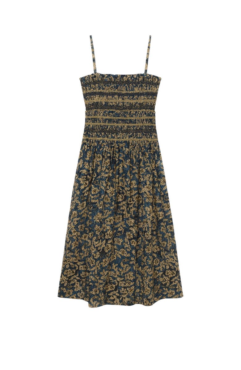 Rebecca Taylor Charlene Smocked Dress, Alternate, color, Navy Multi