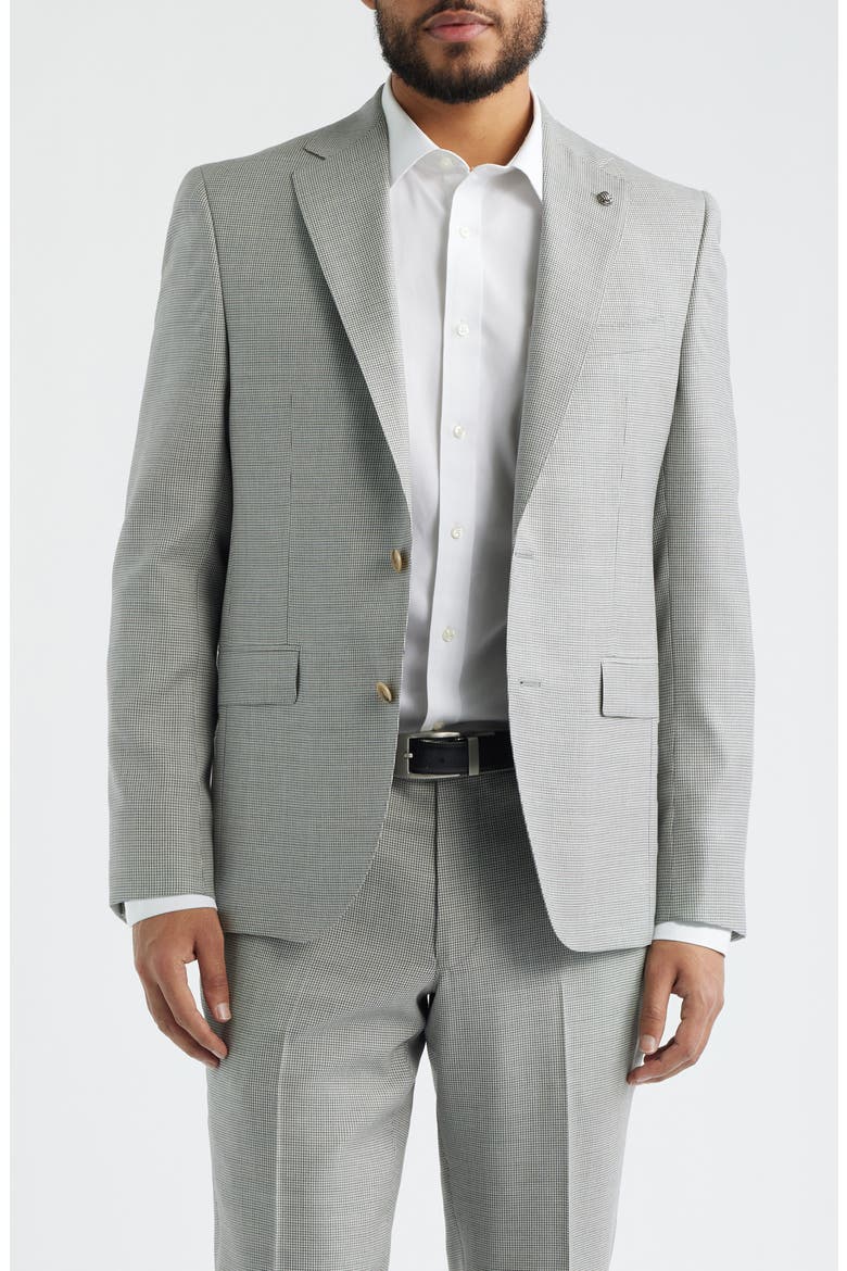 Esprit Contemporary Fit Light Grey Micro Houndstooth Super 130s Wool Suit, Alternate, color, LIGHT GREY