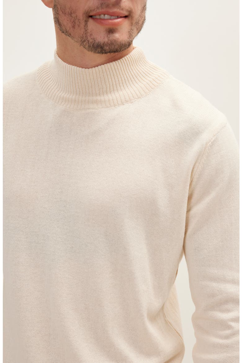 Relaxed Fit Mock Neck Sweater, Alternate, color, BEIGE