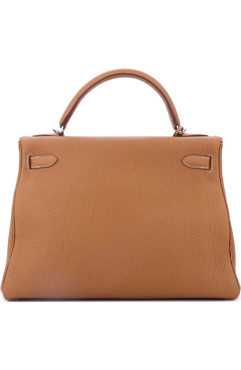 Pre-Owned Hermes Kelly Handbag Brown Togo with Palladium Hardware 32, Alternate, color, Gold