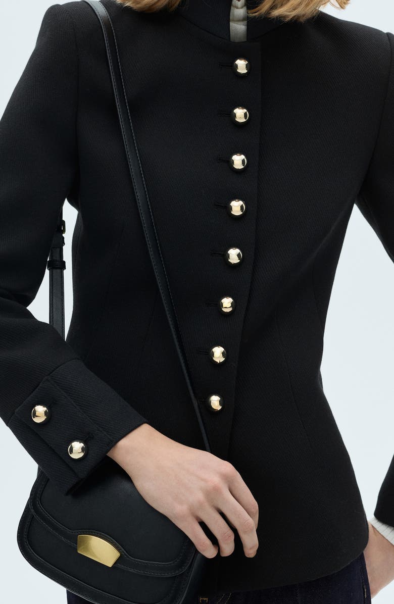 MANGO Mandarin Collar Cotton Blend Jacket, Alternate, color, 