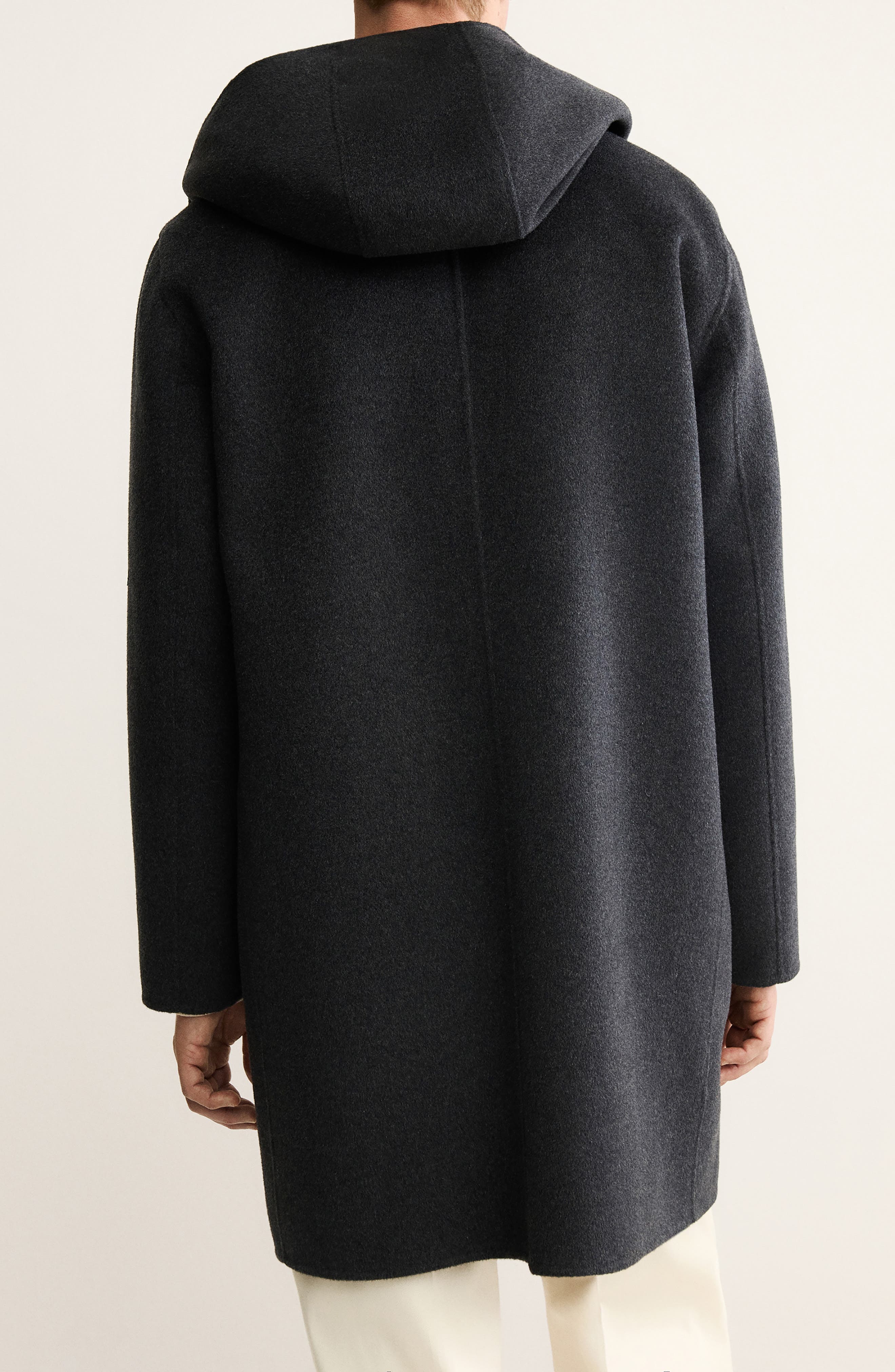 Handmade Hooded Wool Blend Melton Overcoat - image 2