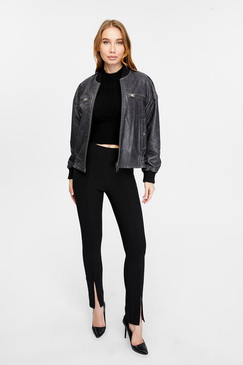 Furniq Uk Eliza Leather Jacket In Black