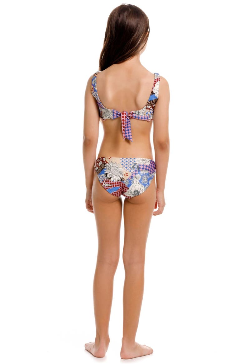 Kids' Dolce Patchwork Two-Piece Swimsuit, Alternate, color, BROWN