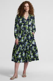 Lands' End Bracelet Button Front Midi Dress