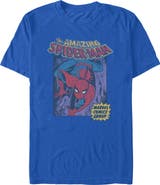 Marvel: Spider-Man Men's Distressed Amazing Spider Short Sleeve Graphic T-Shirt
