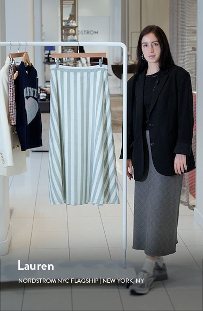 Brilyn Stripe A-Line Linen Skirt, sales video thumbnail
