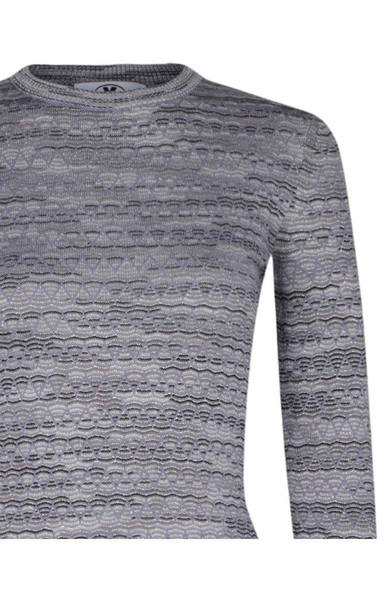 M Missoni Geometric Long Sleeve Minidress, Alternate, color, Lilac Base With Black And Grey