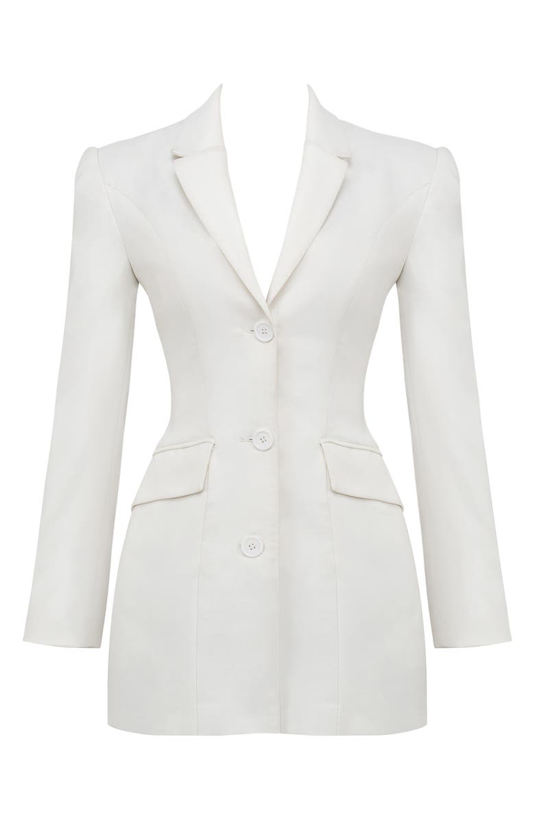HOUSE OF CB Amia Long Sleeve Blazer Minidress, Alternate, color, White