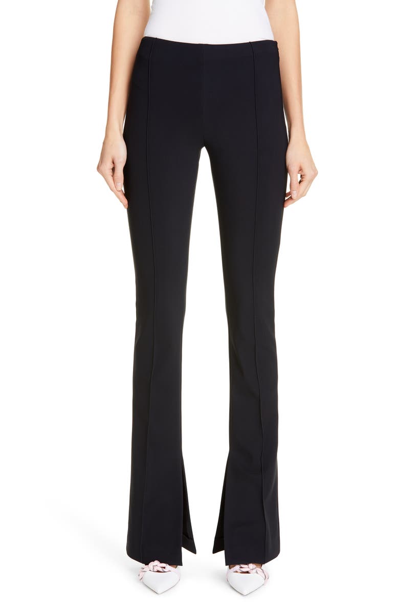 Adam Lippes Side Slit Bonded Neoprene Pants, Main, color,