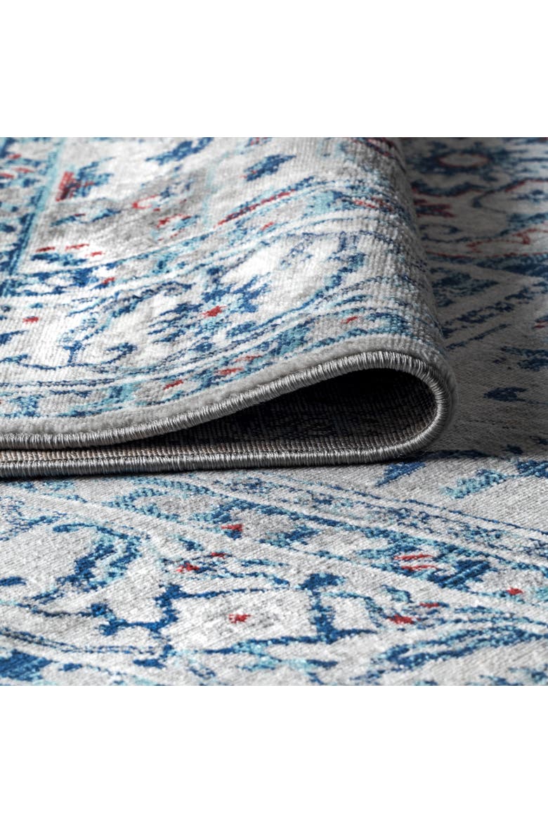 Modern Persian Vintage Medallion Area Rug, Alternate, color, Light Gray/Blue