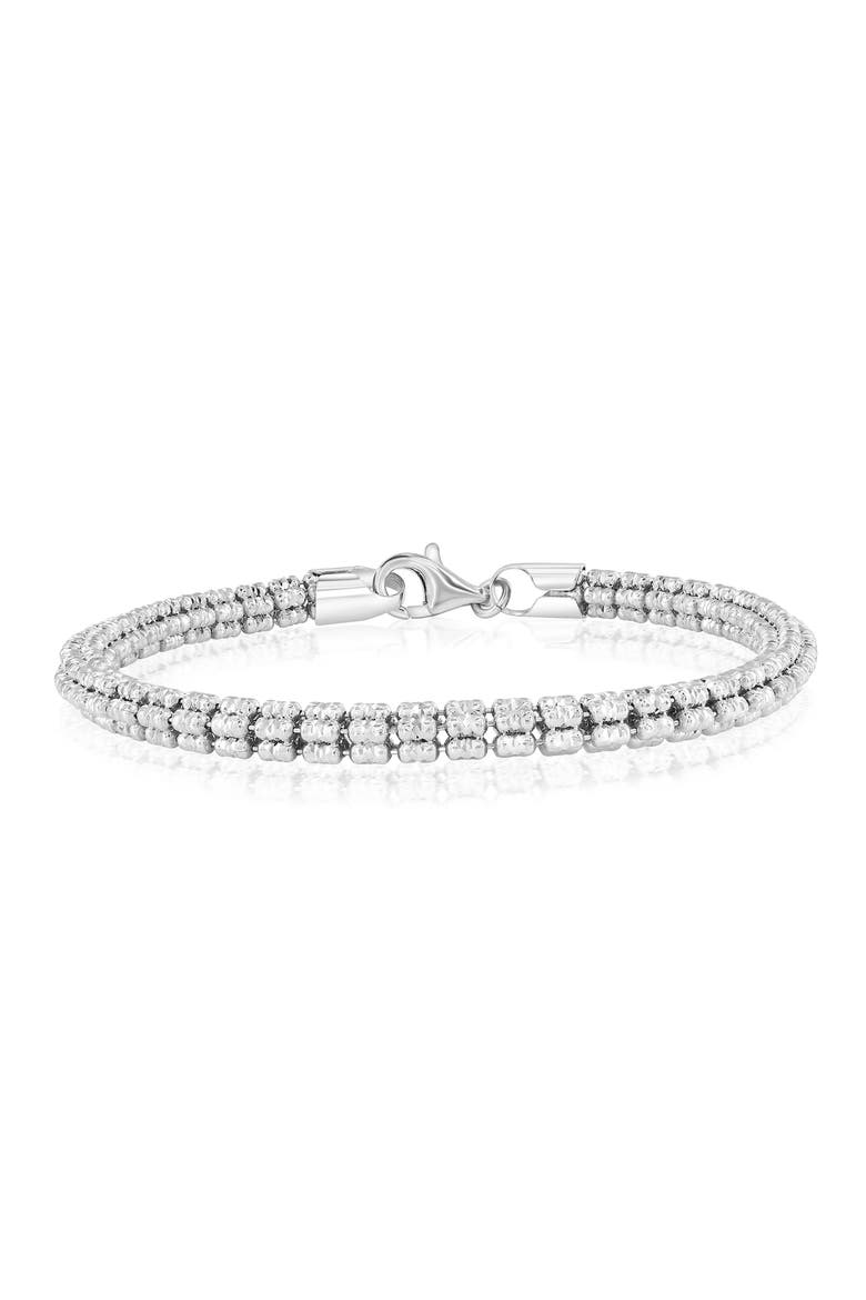 D-C Ice Barrel Chain Bracelet, Alternate, color, SILVER