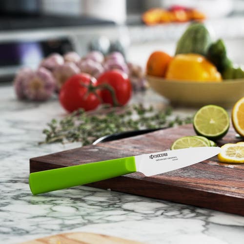 Kyocera Innovationwhite 3-inch Ceramic Paring Knife, White Blade In Green
