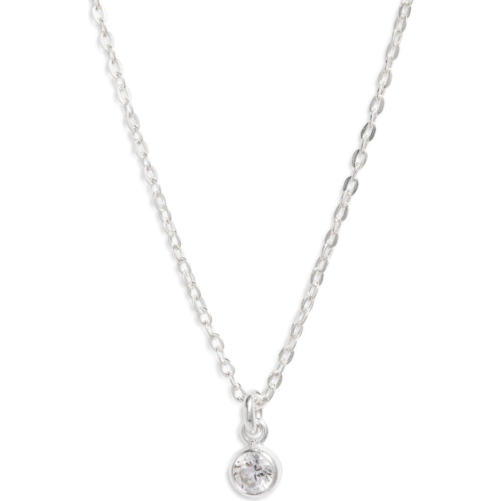 Set & Stones Birthstone Charm Pendant Necklace In Silver
