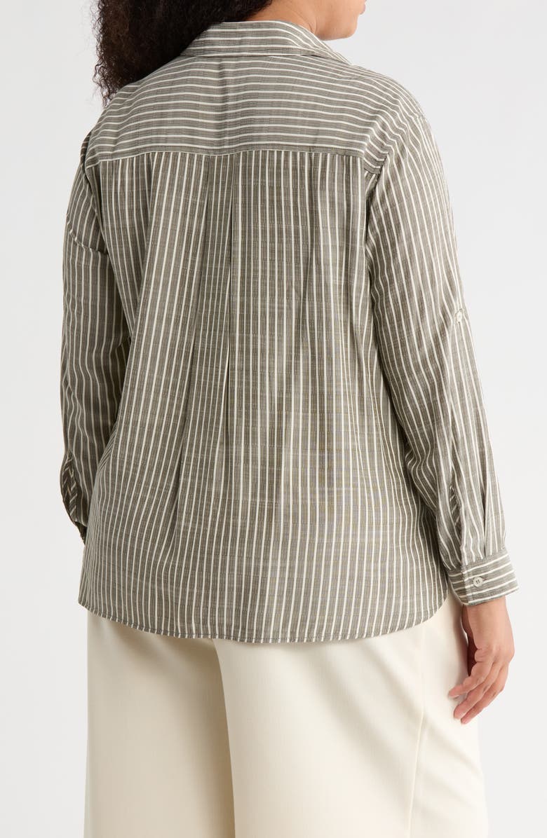 MAX STUDIO Stripe Popover Tunic, Alternate, color, Loden/Ivory Alt Stripe