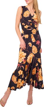 Ted Baker Floral Center Ruched Sleeveless Maxi Dress