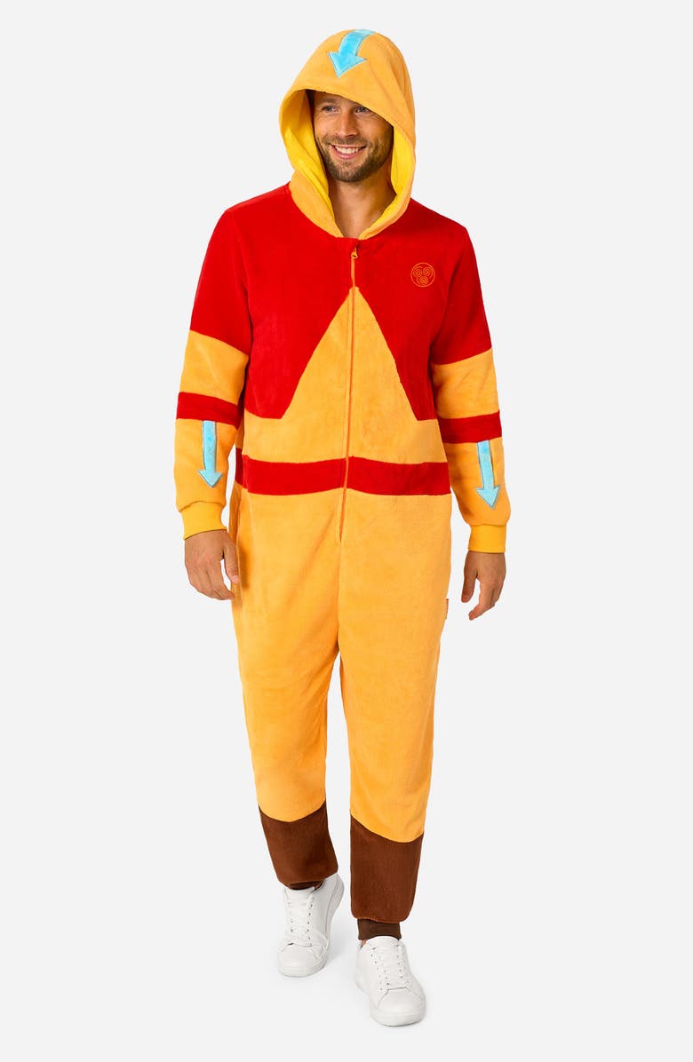 OppoSuits Aang Avatar<sup>®</sup> Long Sleeve Hooded Fleece Jumpsuit, Alternate, color, Yellow
