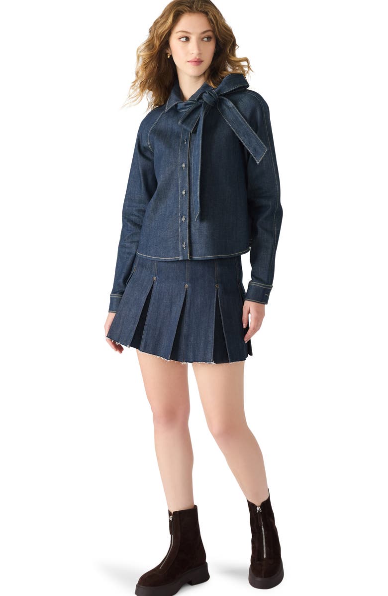 Steve Madden Tessie Denim Shirt, Alternate, color, Deep Indigo