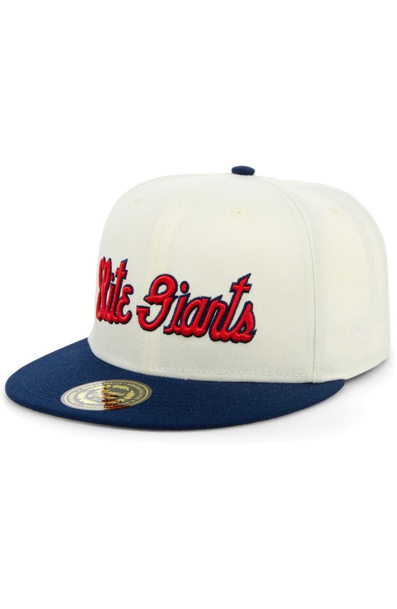 RINGS & CRWNS Men's Rings & Crwns Cream/Navy Baltimore Elite Giants Team Fitted Hat, Alternate, color, 