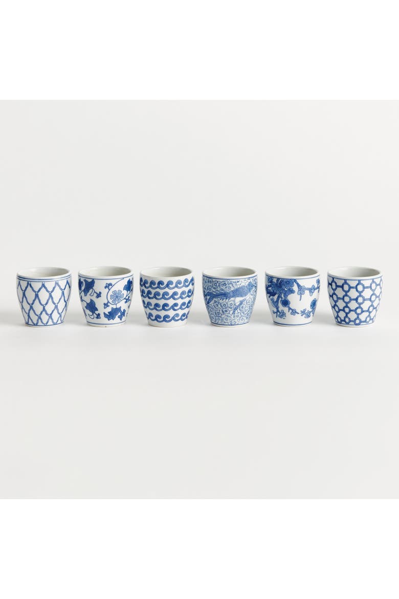 Barclay Butera Dynasty Decorative Mini Flower Pots,  Set of 6, Alternate, color, Blue