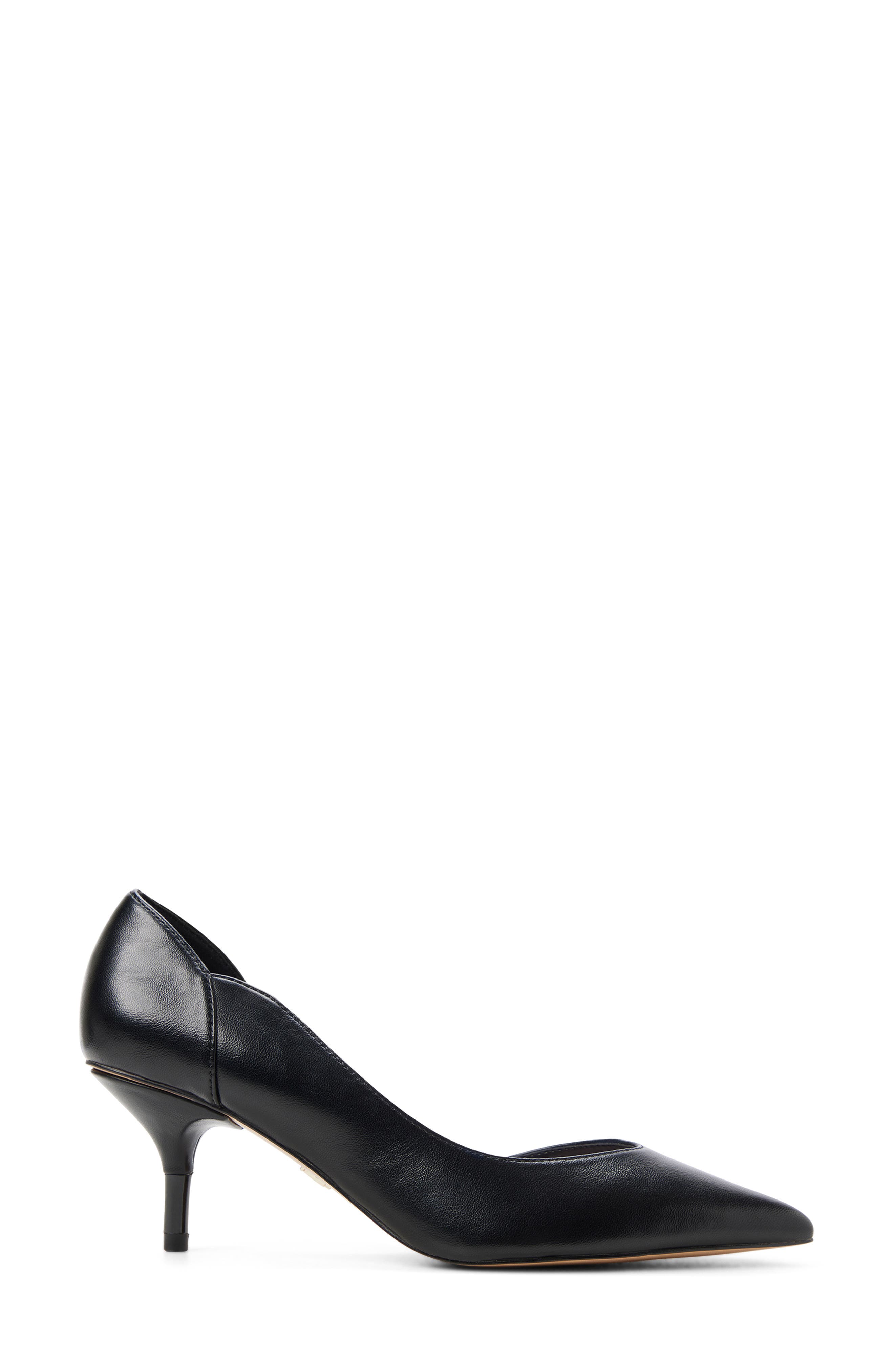 Callie Pointed Toe Faux Leather Pump, Alternate, color, SMOOTH BLACK