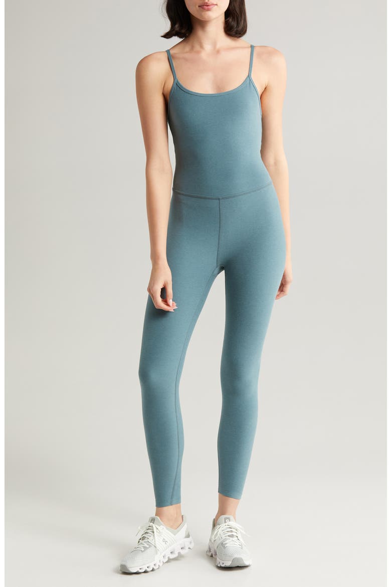 Uplevel Space Dye Midi Jumpsuit, Main, color, STORM HEATHER