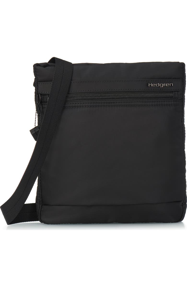 Hedgren Leonce RFID Water Repellent Nylon Crossbody Bag, Main, color, Black