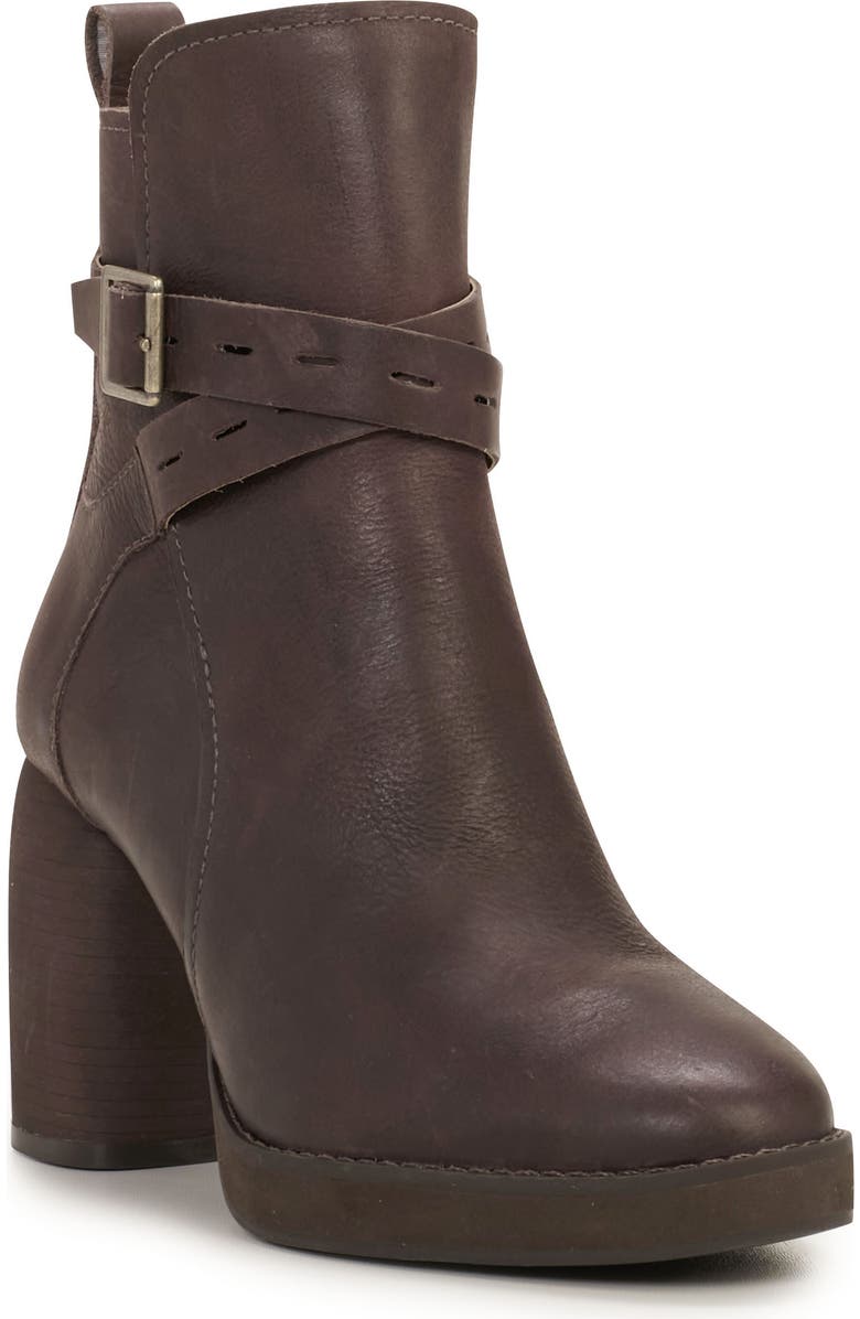Lucky Brand Natesa Block Heel Bootie, Main, color, Chocolate Bzhwdy