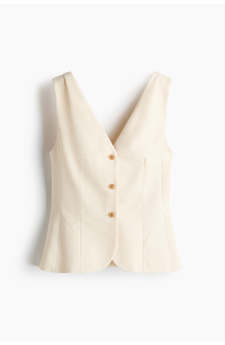 H&M V-neck Waistcoat, Main, color, Cream