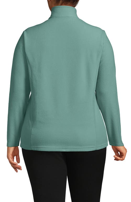 Lands' End Anyweather Fleece Quarter Zip Pullover In Green