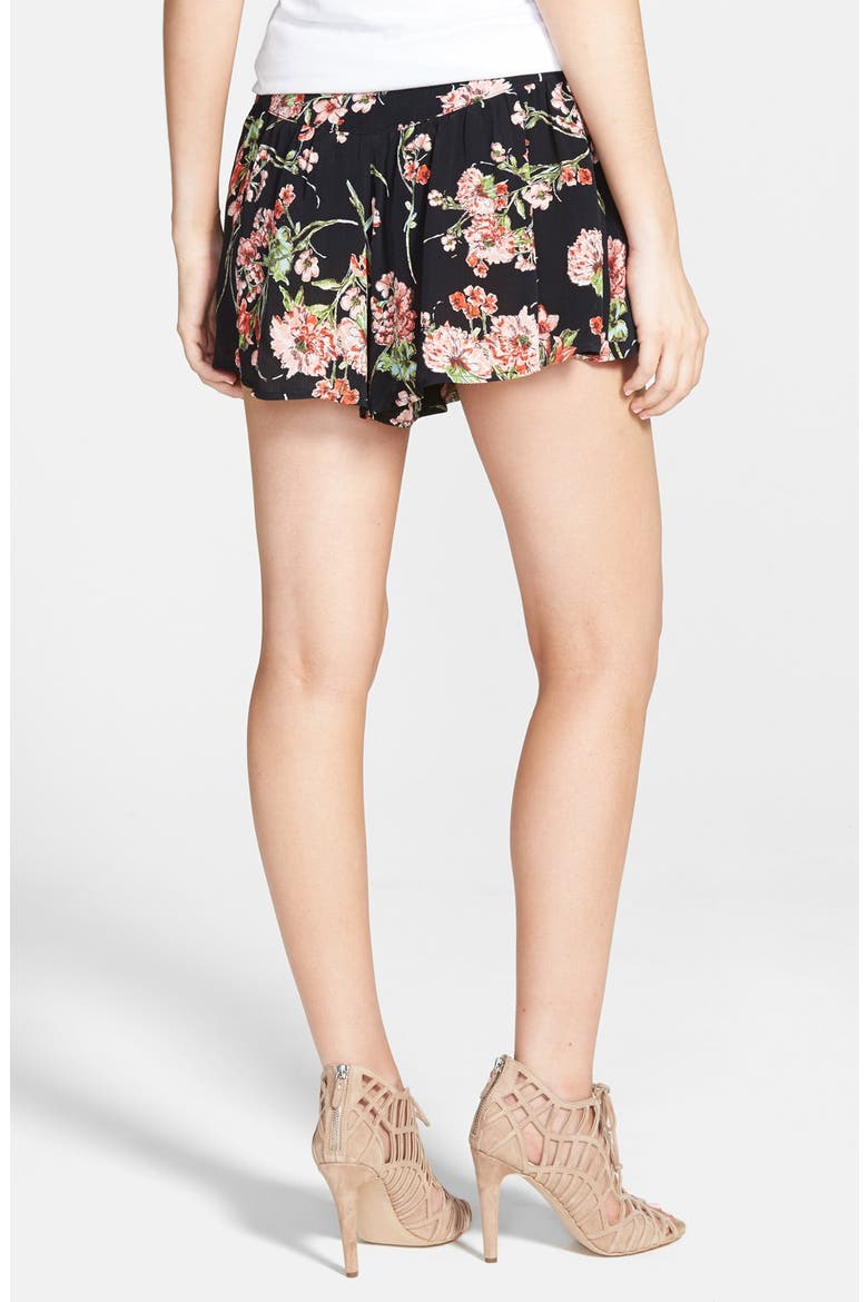 Floral Shorts, Alternate, color, BLACK/ PINK
