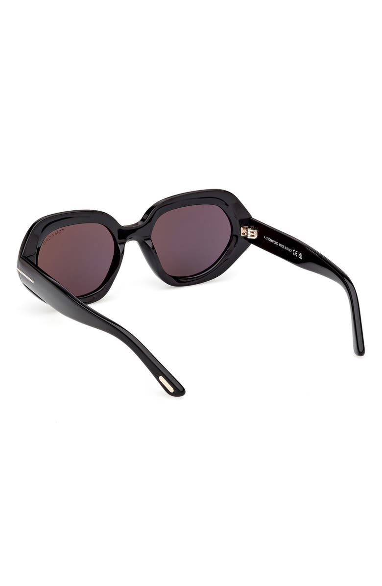 TOM FORD 51mm Geometric Sunglasses, Alternate, color, Shiny Black / Smoke