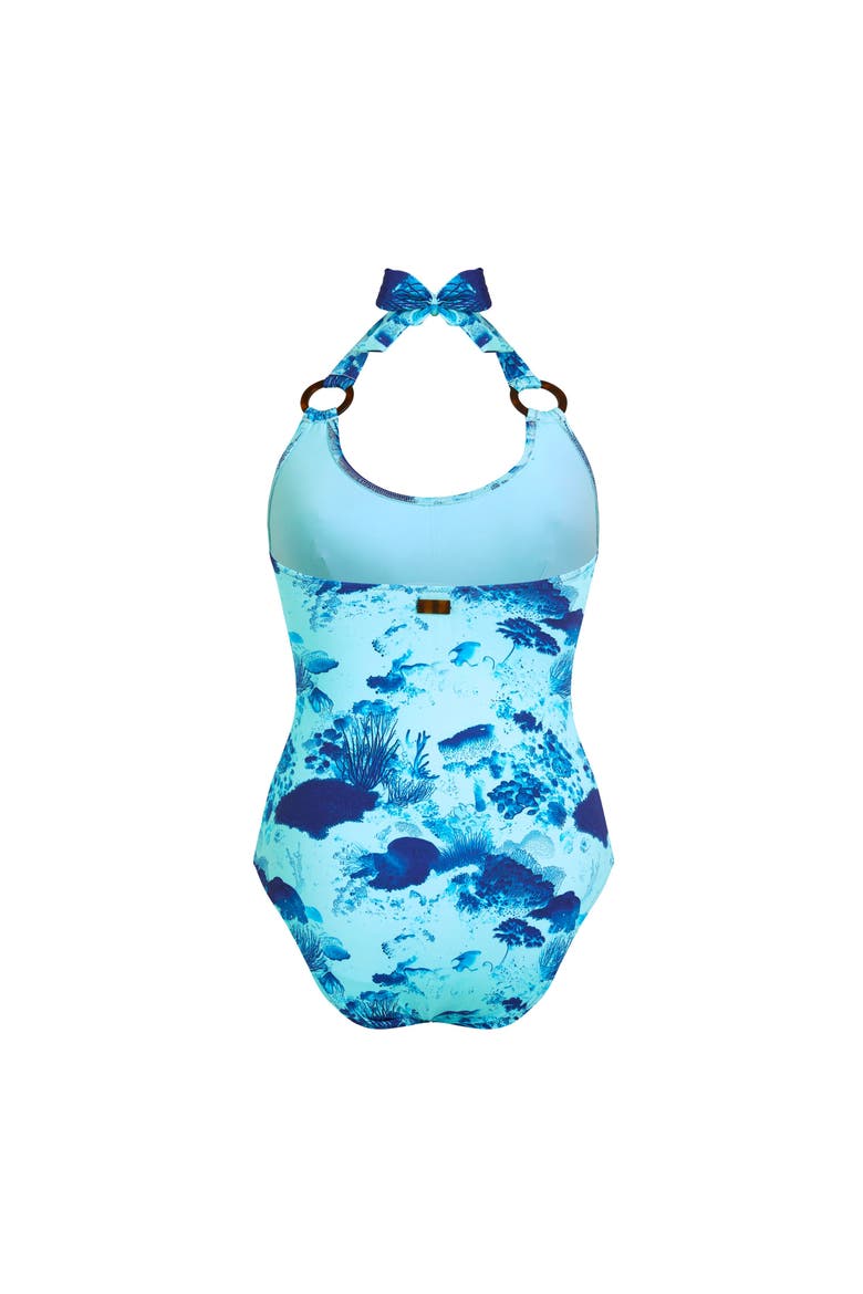 Women Halter One-piece Swimsuit Coral Reef, Alternate, color, Oxygen