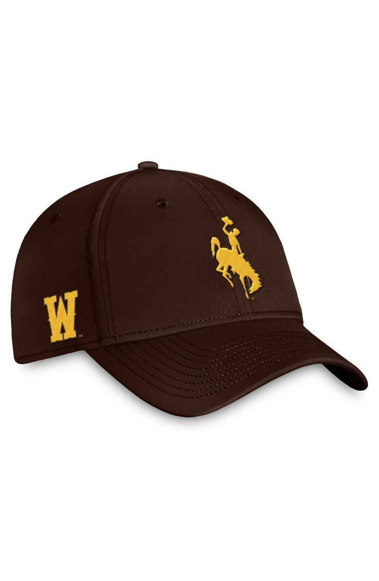 TOP OF THE WORLD Men's Top of the World  Brown Wyoming Cowboys Reflex Fitted Hat, Alternate, color, 