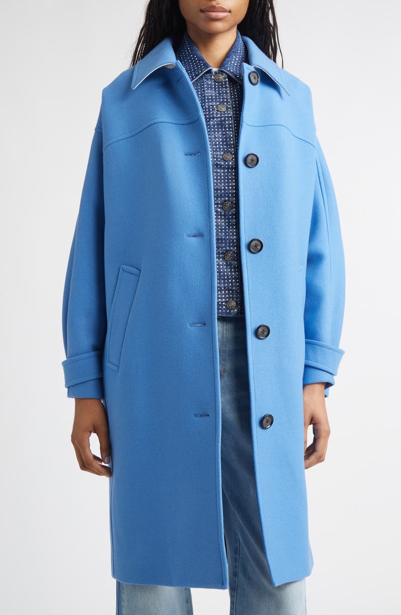 Veronica Beard Laurent Wool Blend Dickey Coat, Alternate, color, Blue Jasper
