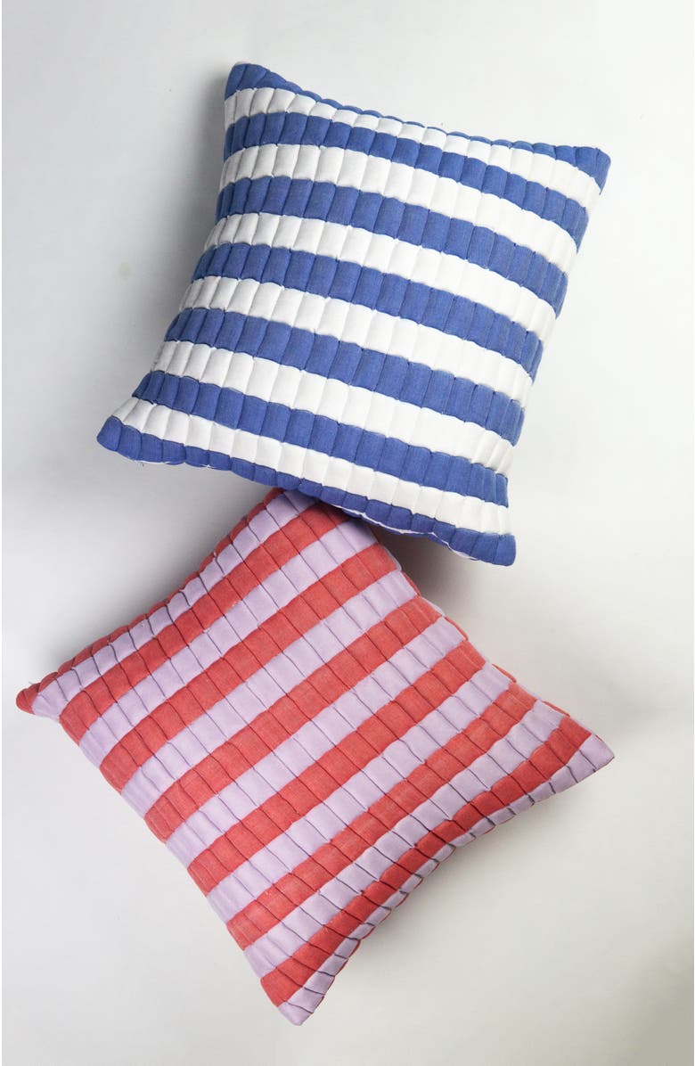 Archive New York Quilted Sujani Striped Throw Pillow, Alternate, color, Blue