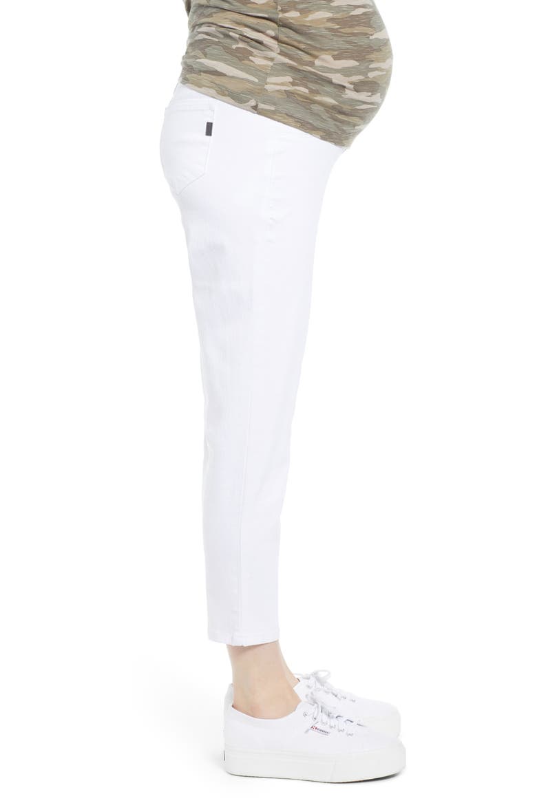 Crop Maternity Skinny Jeans, Alternate, color, WHITE